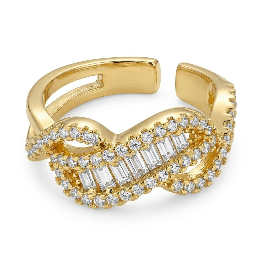 Tara Zirconia Studded Ring -18KT Gold Plated