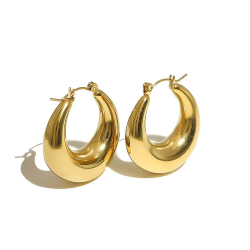 Classic Round Hoop Earrings - Demifine 18KT Gold Plated