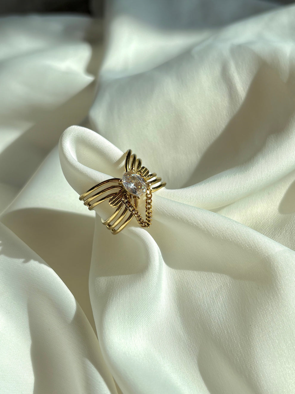 Shine Bright Like a Diamond Ring- Demifine 18KT Gold Plated