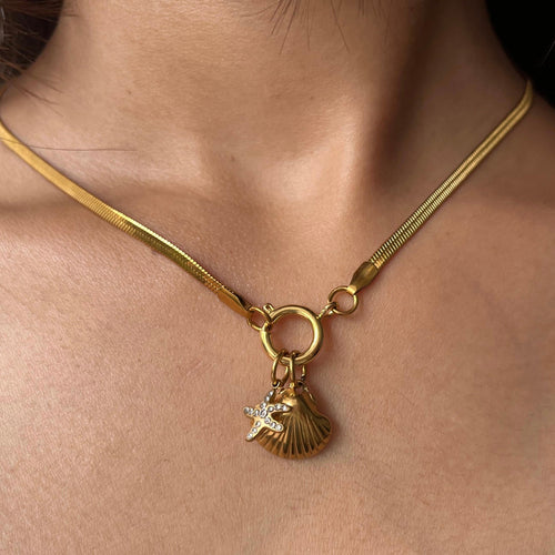 Beach Please Charms Pendant -18KT Gold Plated