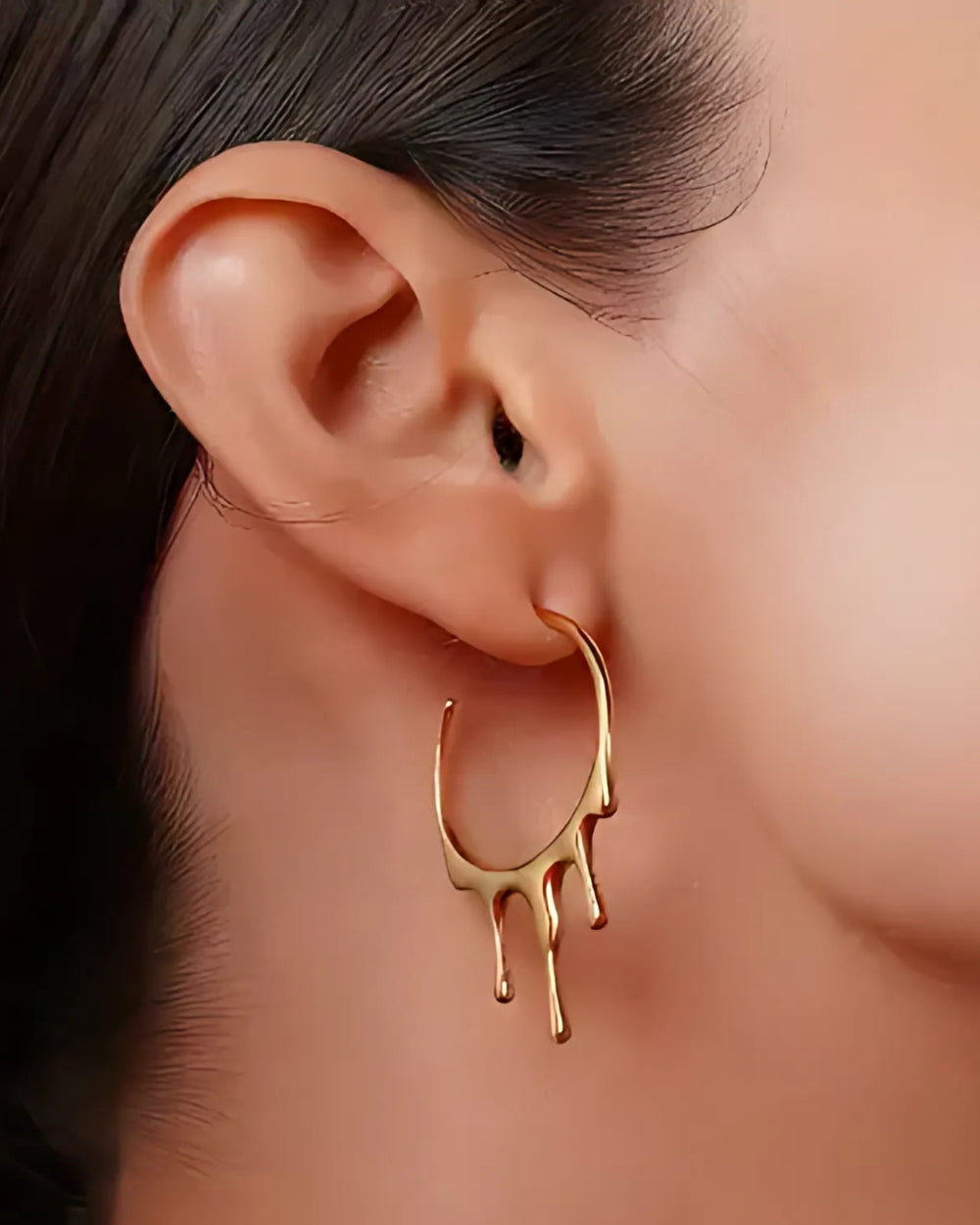 Melting Hoop Statement Earring - Demifine 18KT Gold Plated