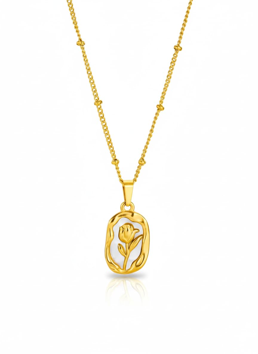 Vintage Rose Pendant - Demifine 18KT Gold Plated