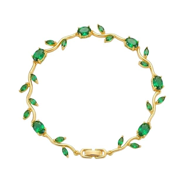 Emerald Tulip Bracelet -18KT Gold Plated