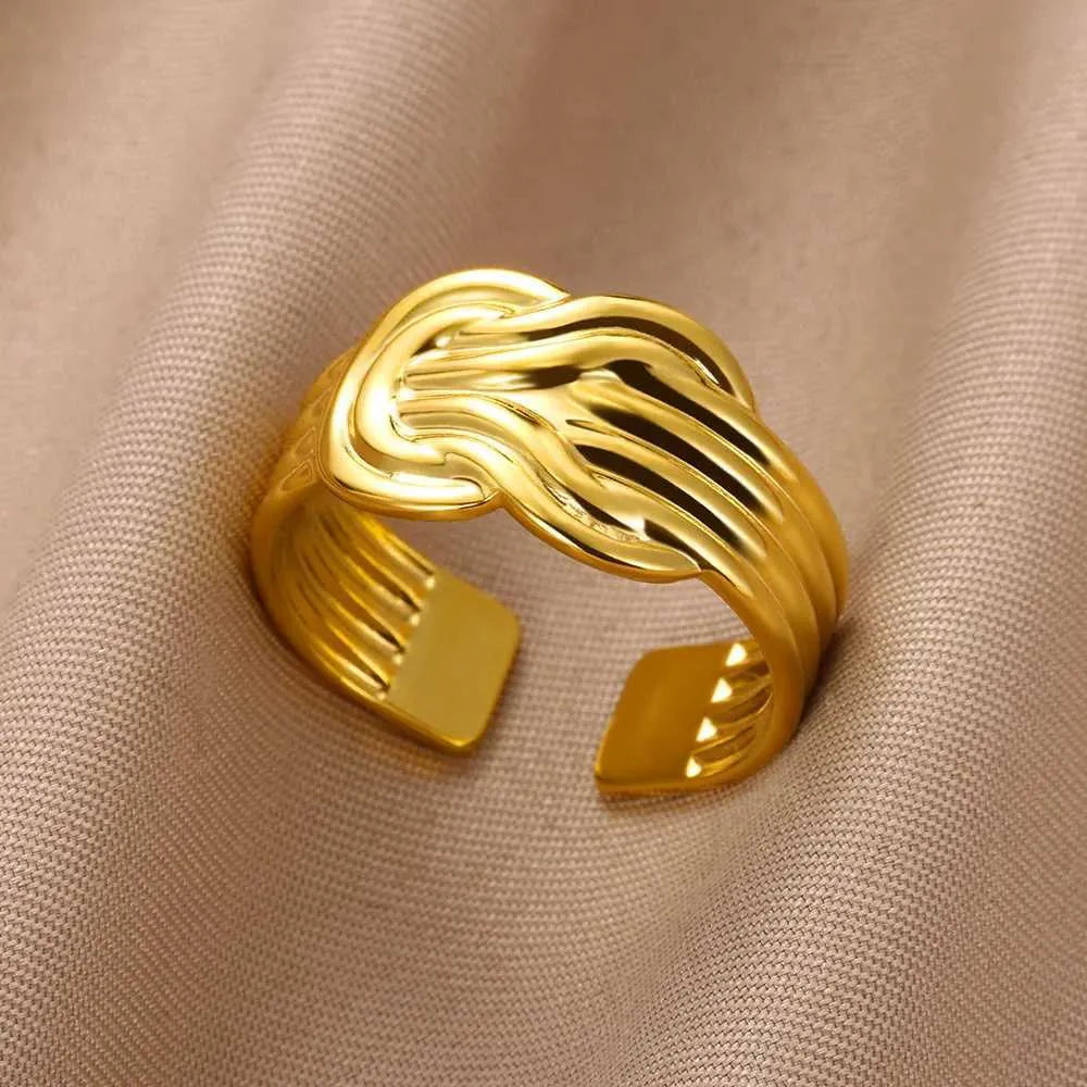 Intertwined Glow Statement Ring - Demifine 18KT Gold Plated