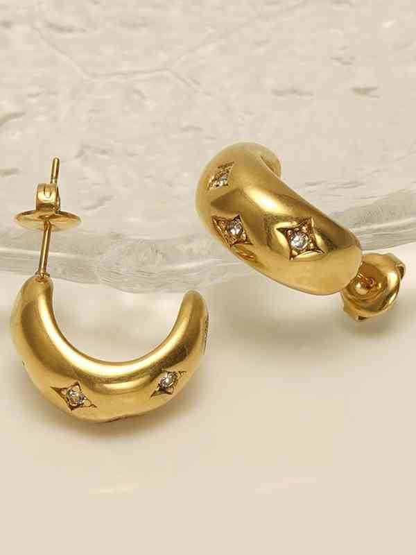 18KT Gold Plated Demifine Celestial Star Stud Earring-