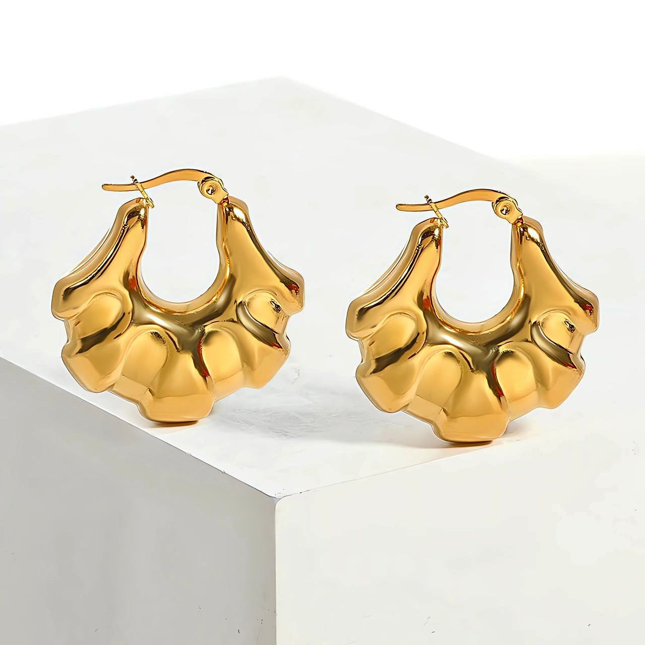 Crazy For U Hoop Earrings - 18KT Gold Plated
