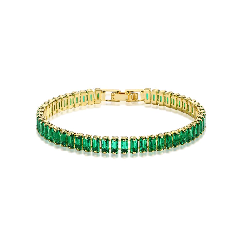 Emerald Dream Tennis bracelet - 18KT Gold Plated