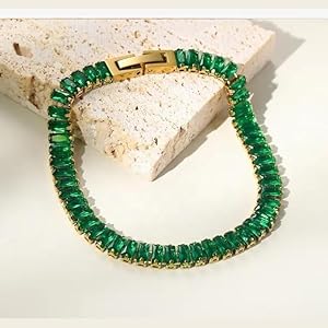 Emerald Dream Tennis bracelet - 18KT Gold Plated