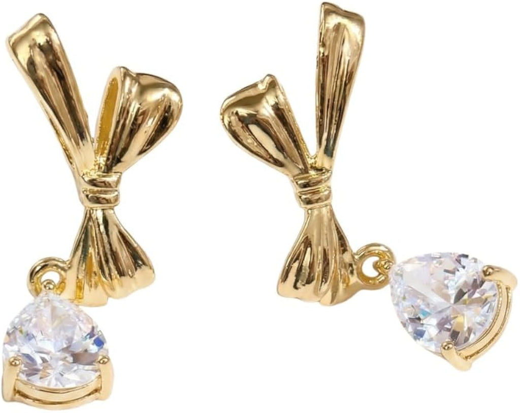 assymetric bow dangling Earring - Demifine 18KT Gold Plated