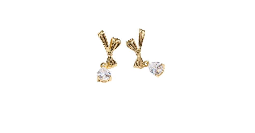 assymetric bow dangling Earring - Demifine 18KT Gold Plated