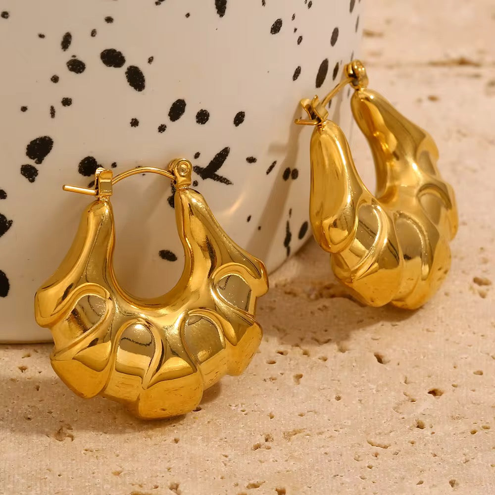 Crazy For U Hoop Earrings - 18KT Gold Plated