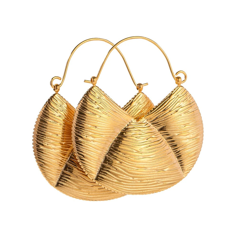 Crecent Moon Hoop Earring- Demifine 18KT Gold Plated