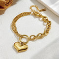 Multilayer Heart Charm Bracelet - Demifine 18KT Gold Plated