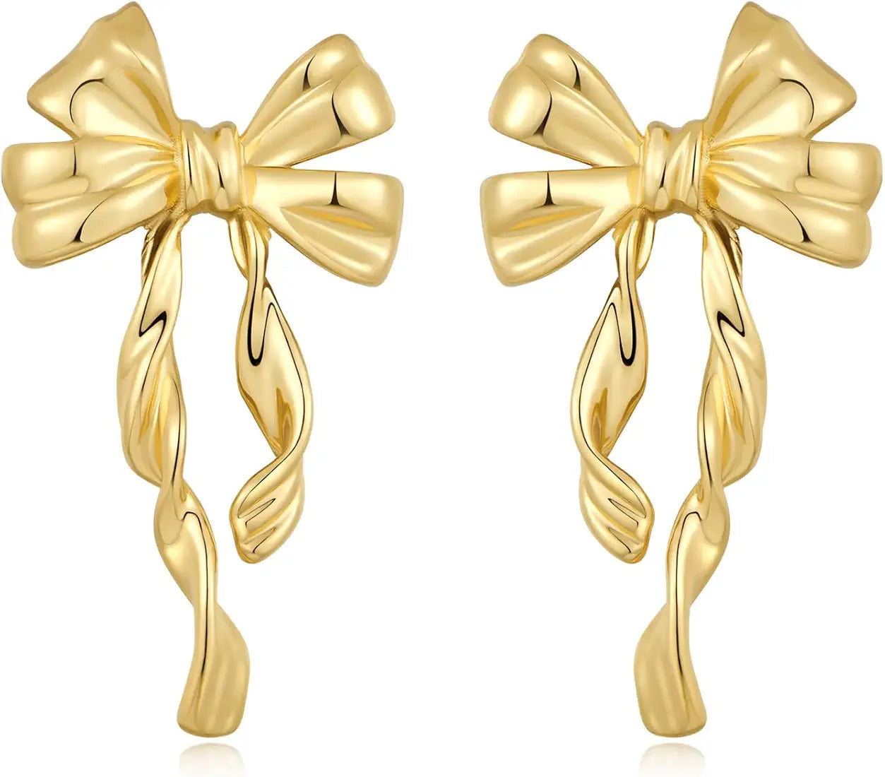 Big Pookie Bow Statement Earrings - Demifine 18KT Gold Plated
