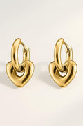 Heart Huggie Earrings -18KT Gold Plated