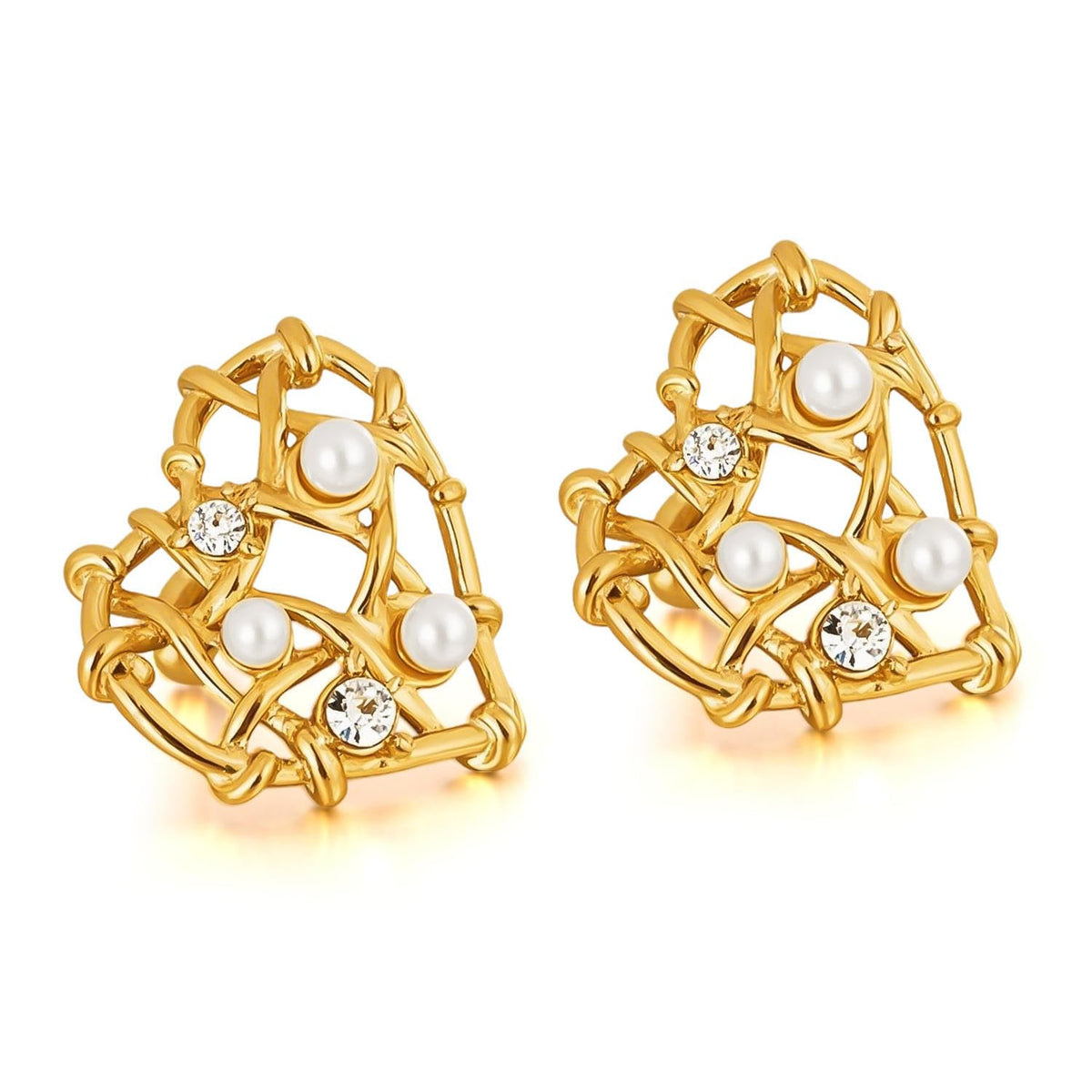 Valentine Special - Gold Plated Broken Heart Statement Earring