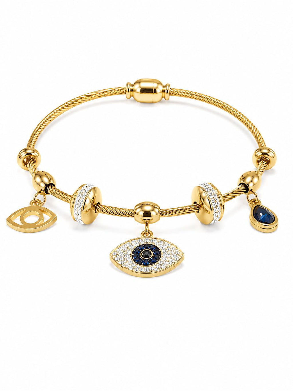 Evil Eye Cuff Bracelet- 18KT Gold Plated