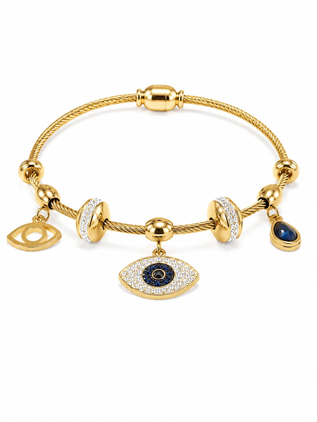 Evil Eye Cuff Bracelet- 18KT Gold Plated