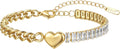 Tennis Heart Bracelet - 18KT Gold Plated