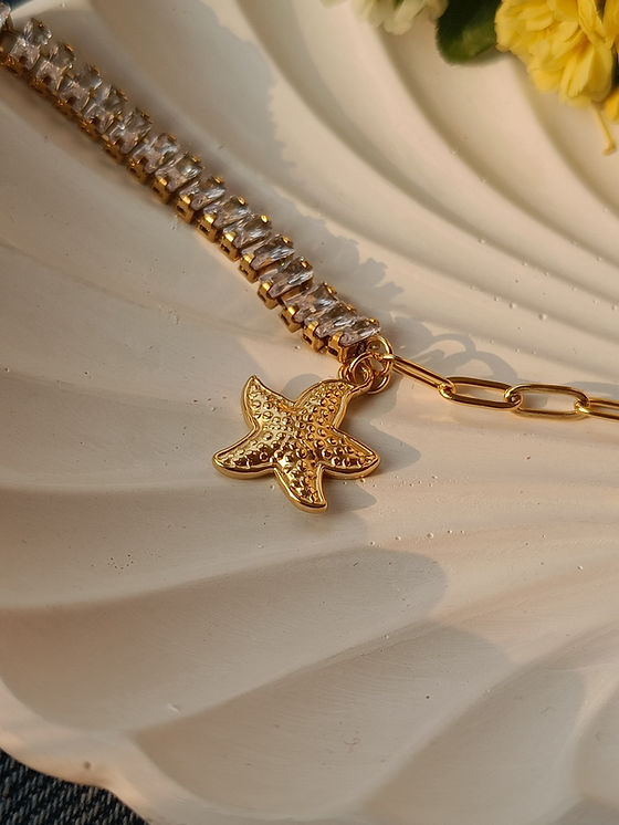 Starfish Charm Tennis Bracelet - Demifine 18KT Gold Plated