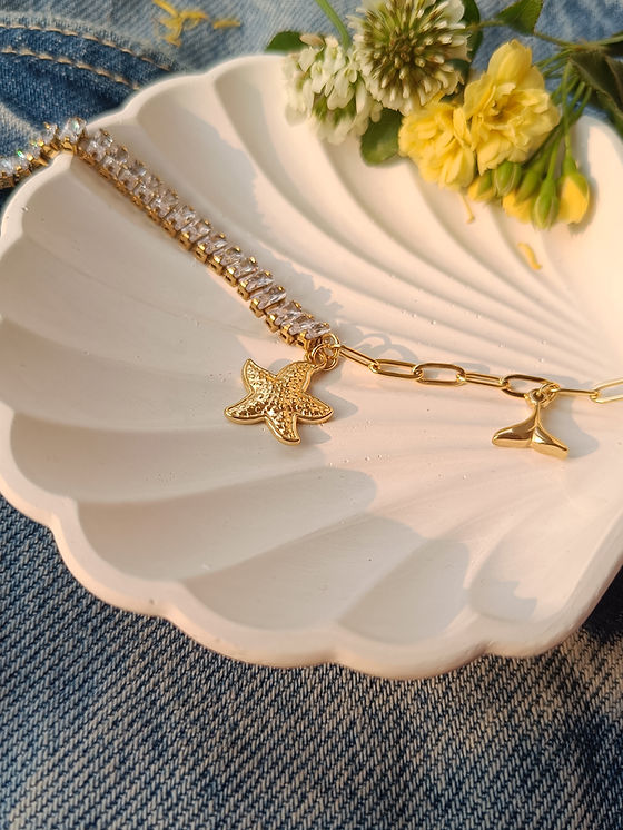 Starfish Charm Tennis Bracelet - Demifine 18KT Gold Plated