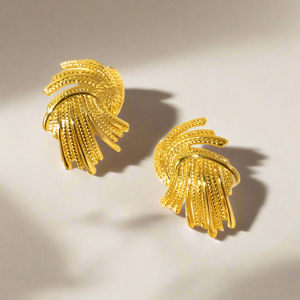 Victoria Swirl Statement Earring - Demifine 18KT Gold Plated