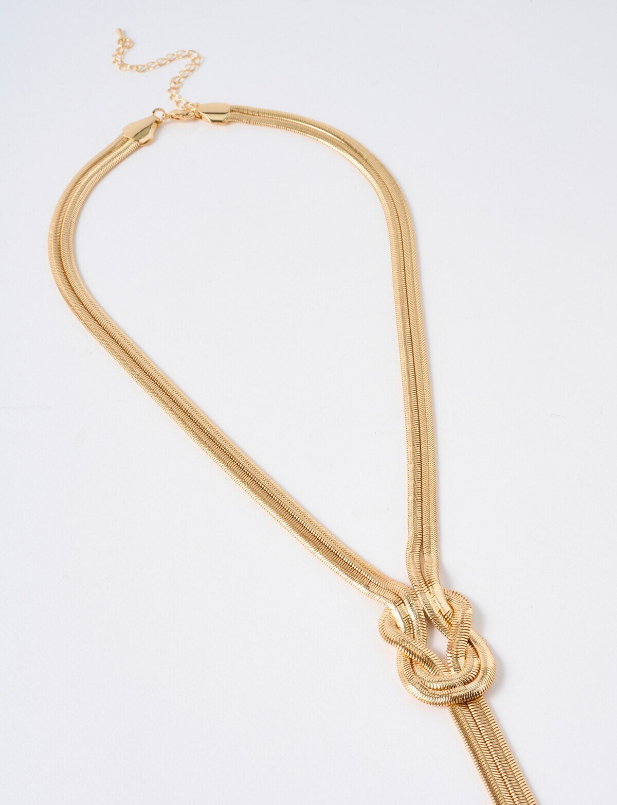 Twisted Knot Snake Chain long Pendant - Demifine 18KT Gold Plated