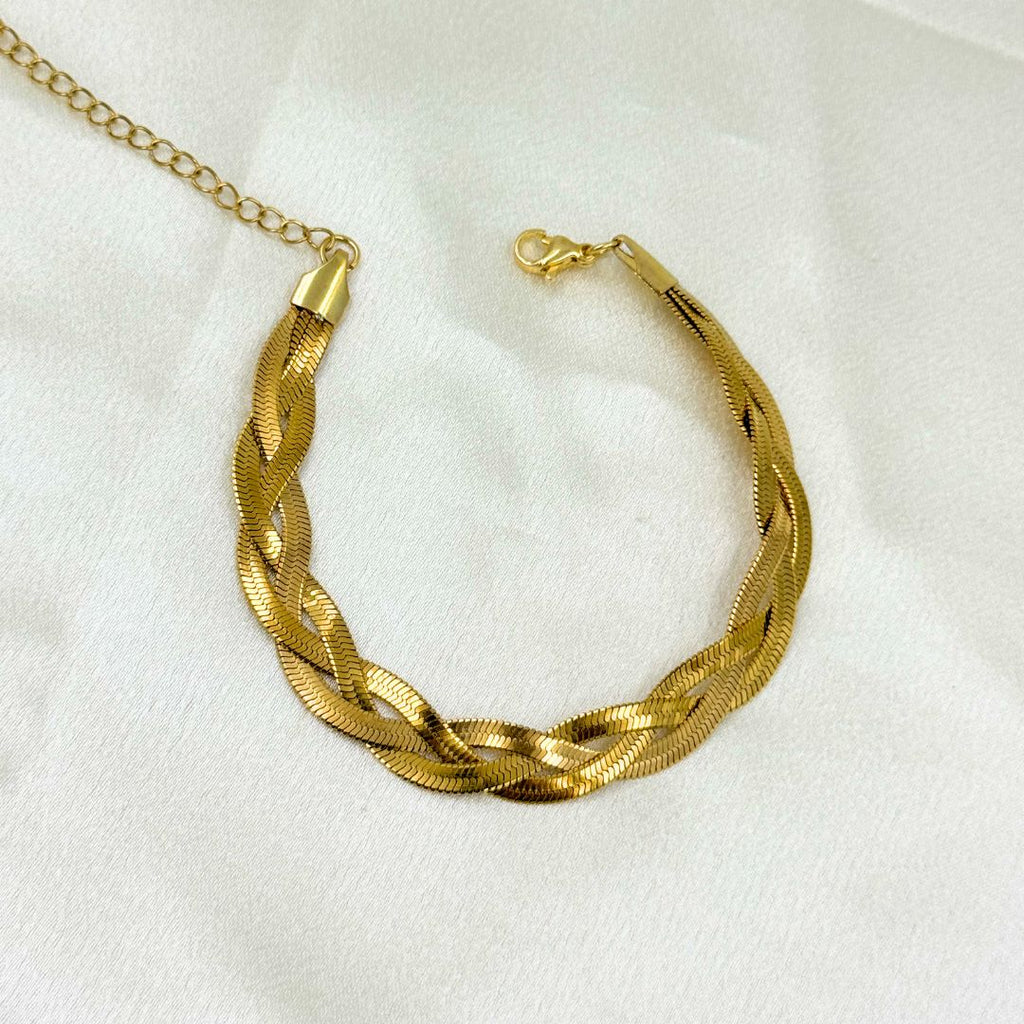 Multilayer Twisted Bracelet- Demifine 18KT Gold Plated