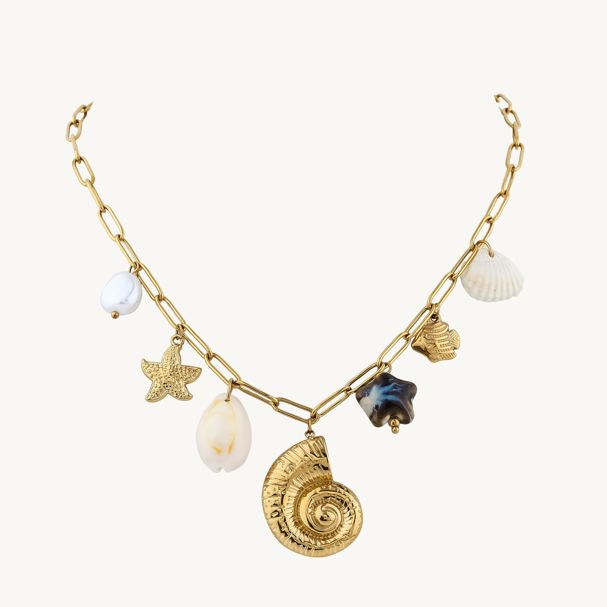 Shell Drama Pendant - 18KT Gold Plated