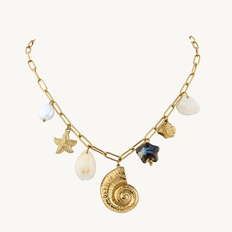 Shell Drama Pendant - 18KT Gold Plated