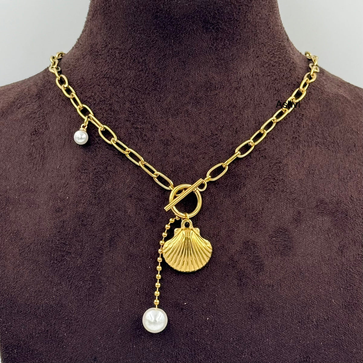 Pearldrop Shell Pendant -18KT Gold Plated