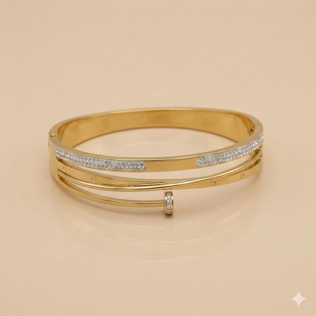 Baddass Woman Nail Cuff Bracelet -18KT Gold Plated