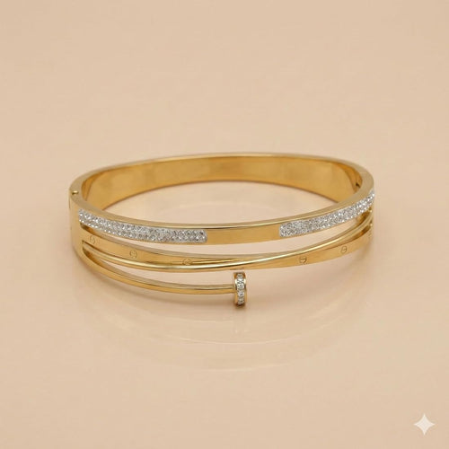 Baddass Woman Nail Cuff Bracelet -18KT Gold Plated