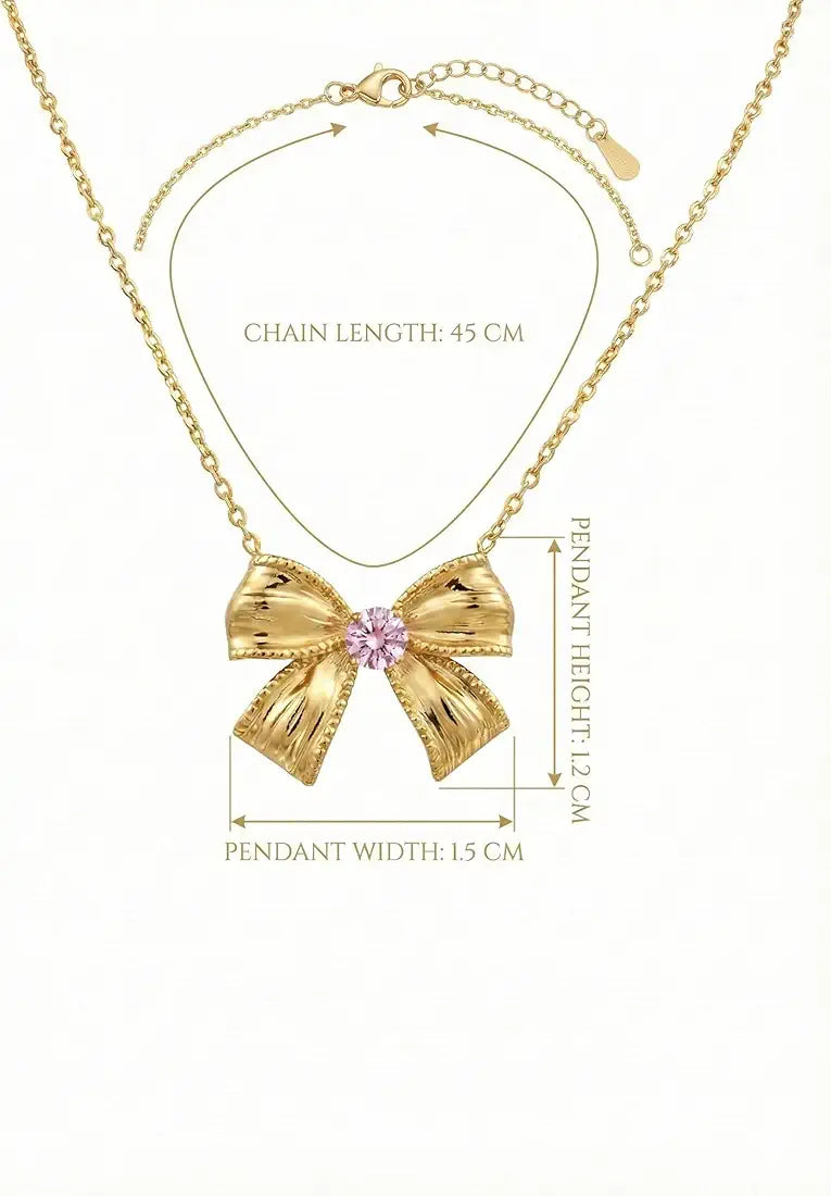Take a Bow Pendant - 18 KT Gold Plated