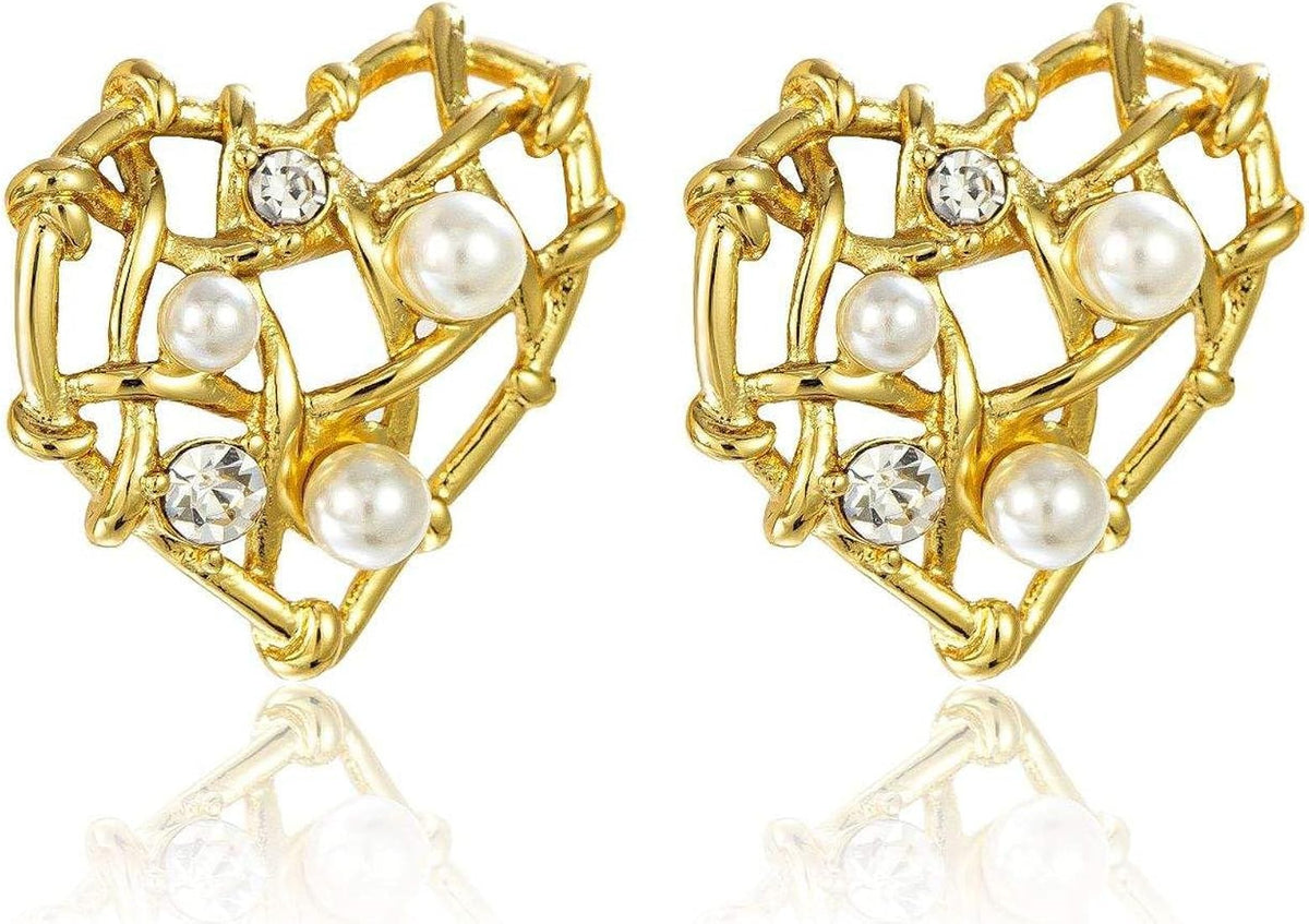 Valentine Special - Gold Plated Broken Heart Statement Earring
