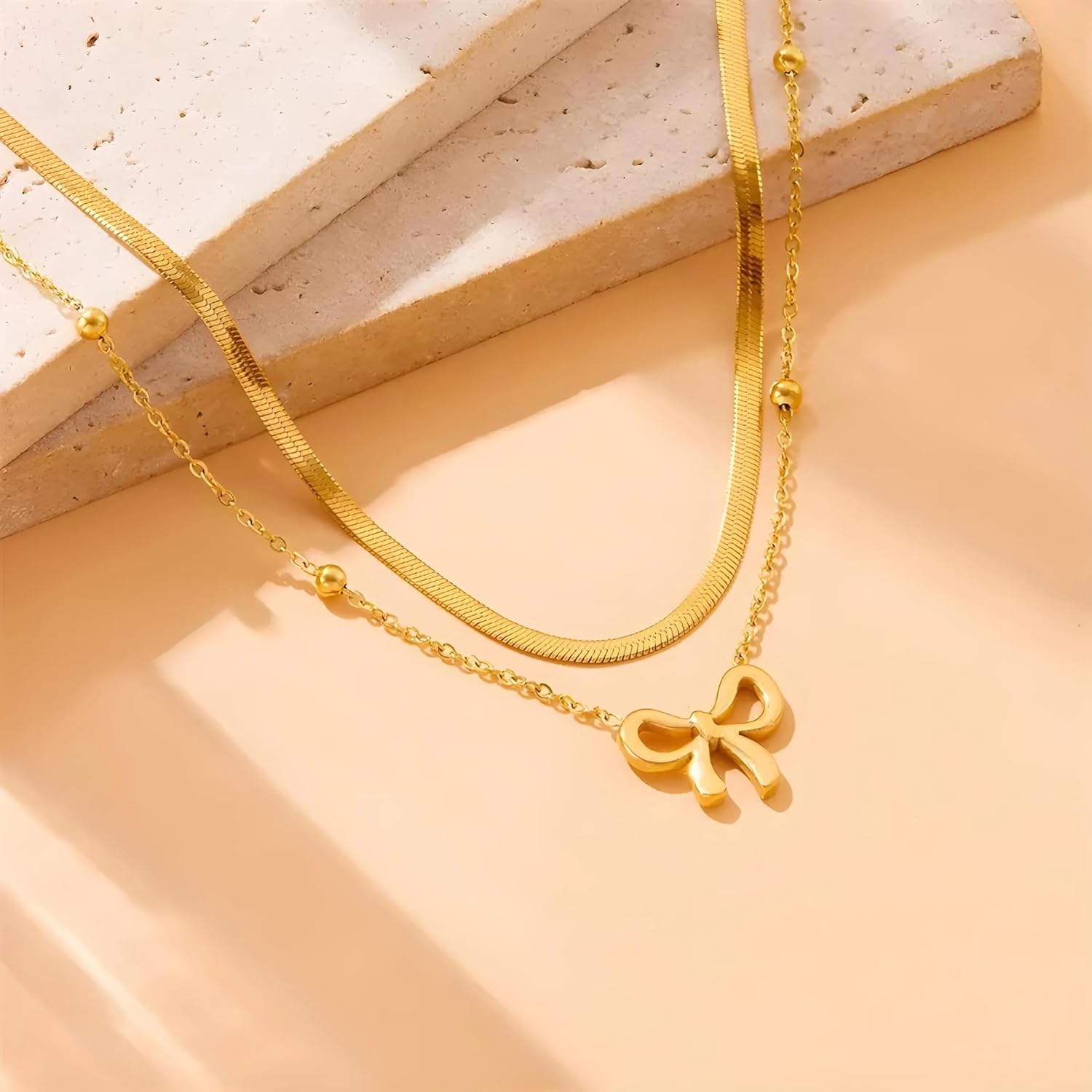 Pookie Bow Multilayer Pendant -18KT Gold Plated