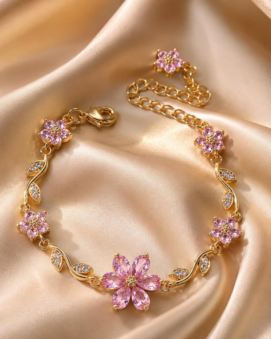 Sakura Bloom Bracelet – 18KT Gold Plated