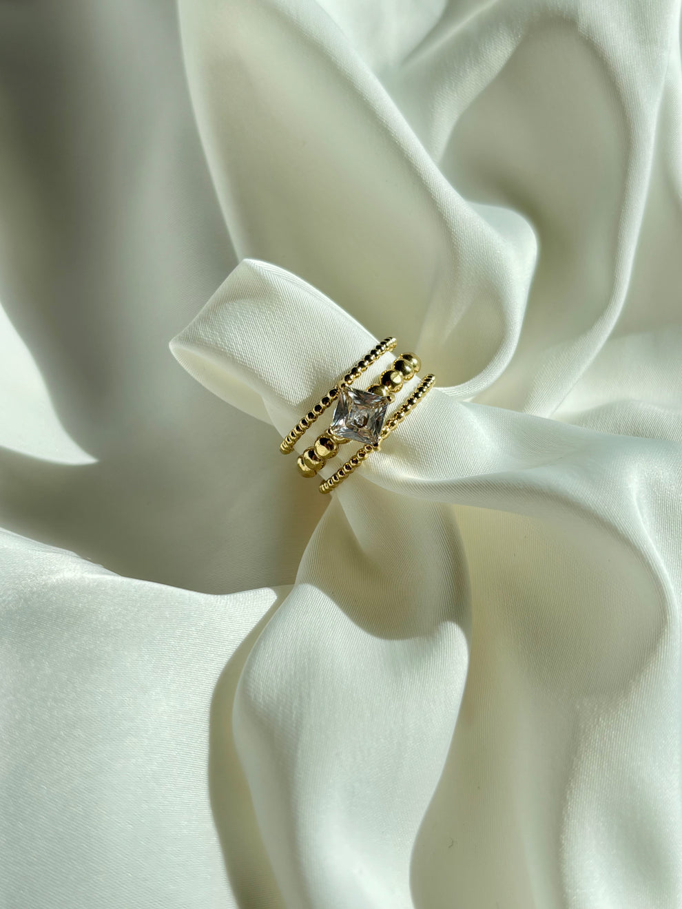 Heart of Diamond Zirconia Studded Ring - Demifine 18KT Gold Plated