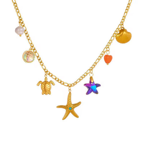 Beach Please Charms Pendant - Anti-Tarnish Edition 18KT Gold Plated