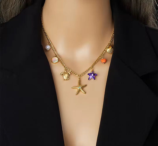 Beach Please Charms Pendant -18KT Gold Plated Antitarnish
