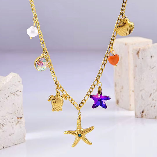 Beach Please Charms Pendant -18KT Gold Plated Antitarnish