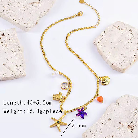 Beach Please Charms Pendant -18KT Gold Plated Antitarnish