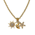 Sun Moon n Stars Charms Pendant -18KT Gold Plated