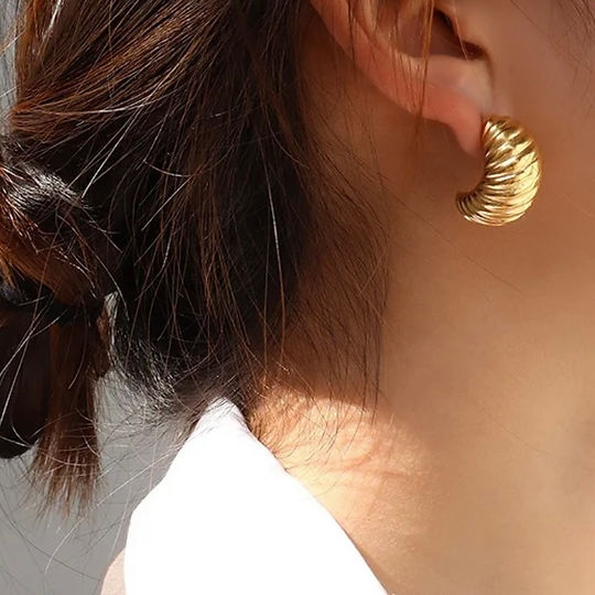 Croissant Hoop Earrings - Demifine 18KT Gold Plated