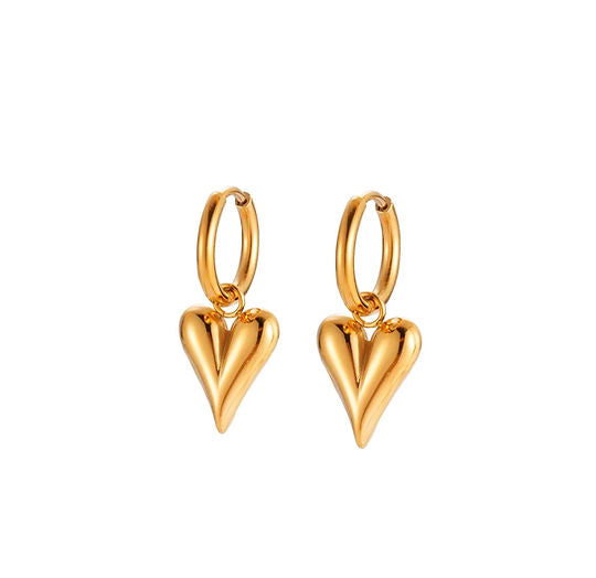 Mini Heart Gold Plated Antitarnish Hoop Earring