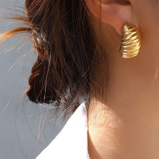 Croissant Hoop Earrings - Demifine 18KT Gold Plated