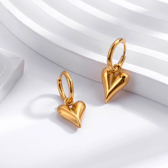 Mini Heart Gold Plated Antitarnish Hoop Earring