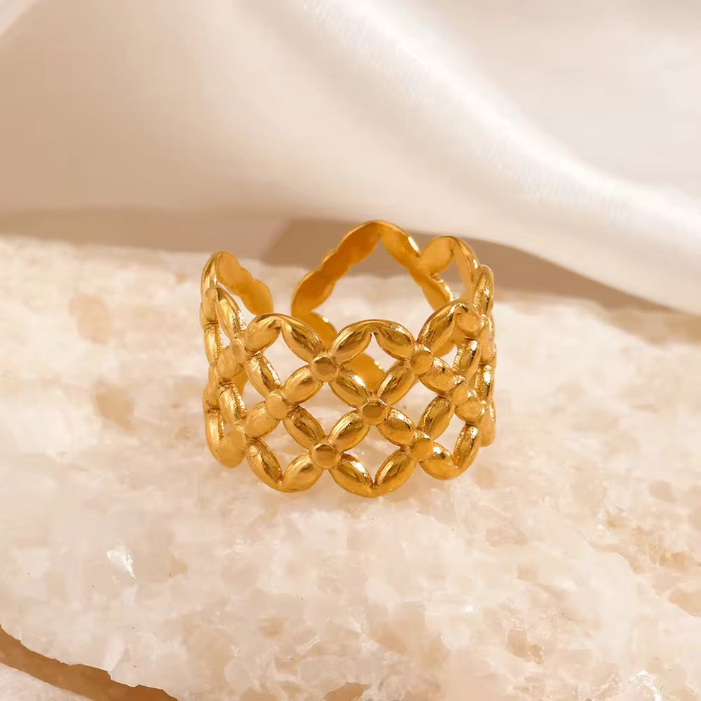 Grace Ridge Antitarnish Ring - Demifine 18KT Gold Plated