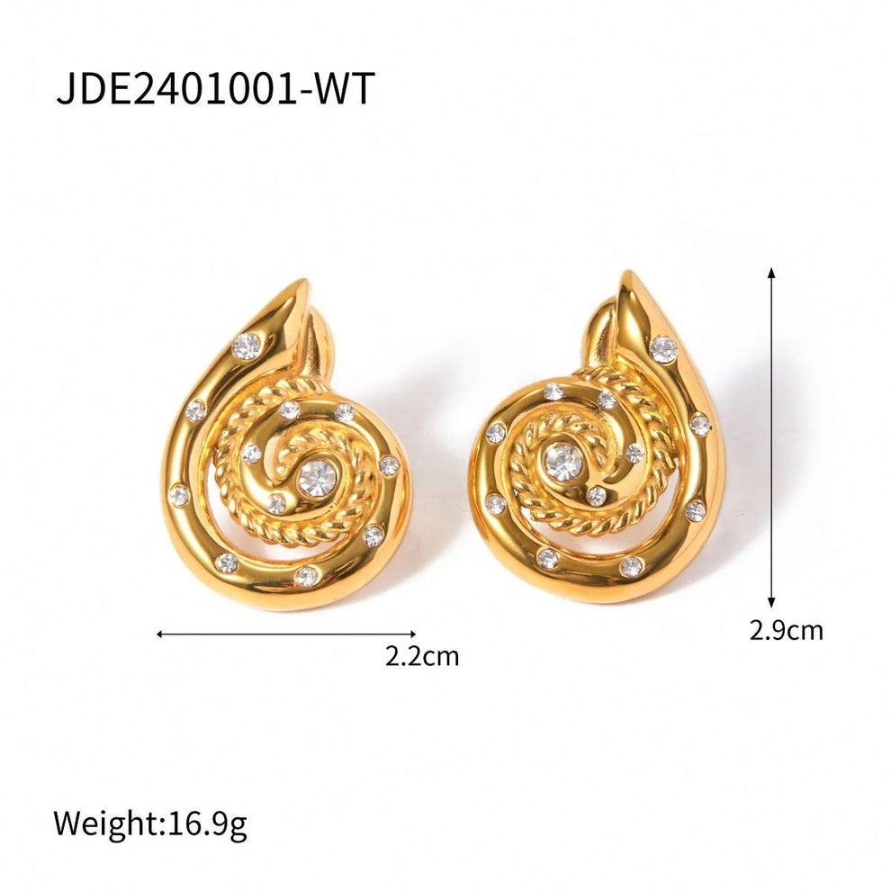 Sirocco Swirl Stud Earrings