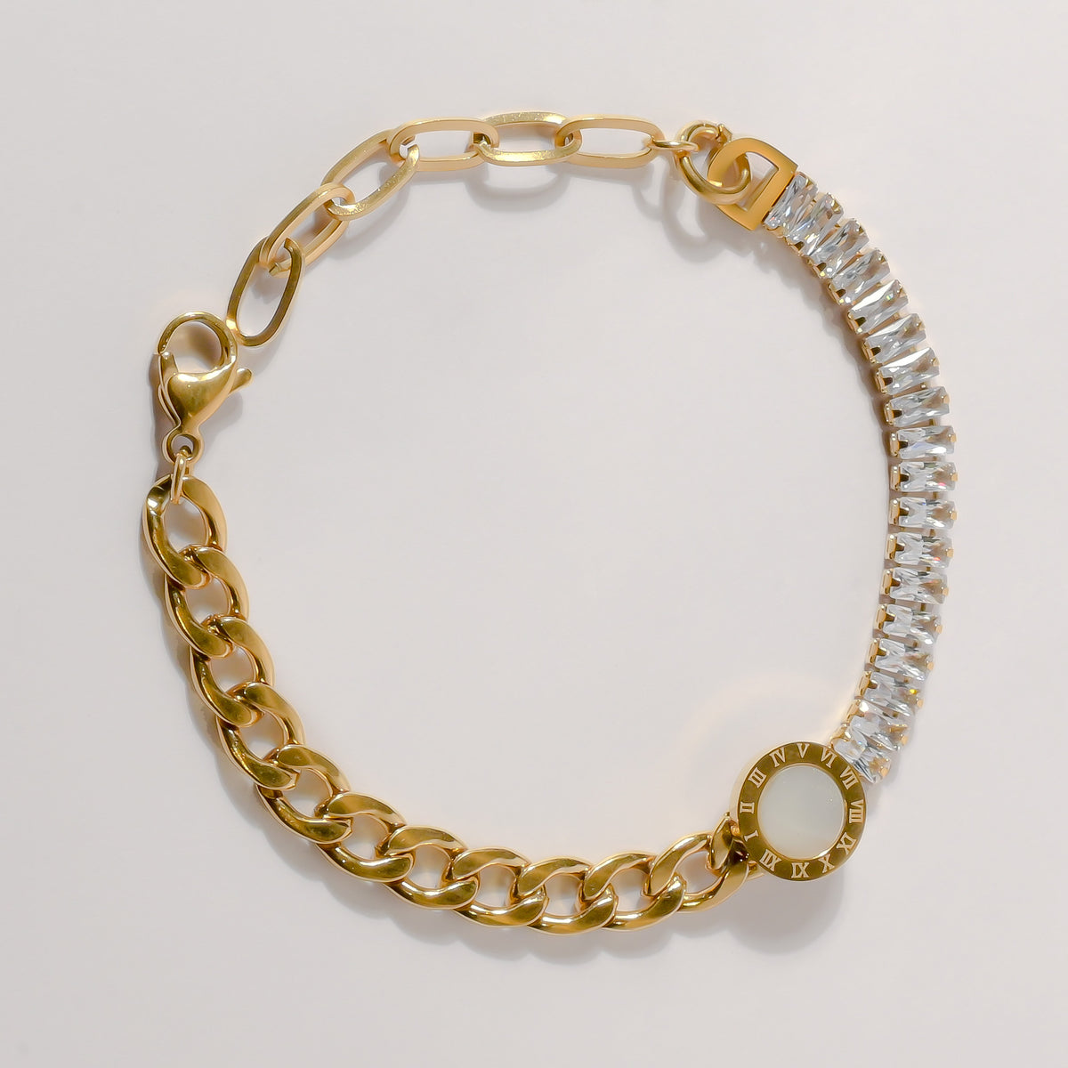 Romanian Charm Cubic Zirconia Tennis Bracelet - Demifine 18KT Gold Plated